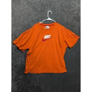 Nike Graphic T-Shirt Mens XXL Orange Short Sleeve Swoosh Logo Tee Sportswear